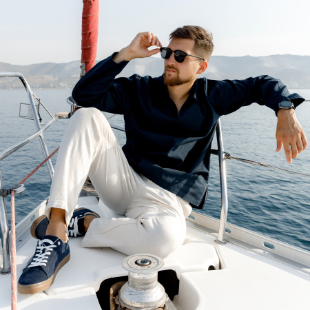 Рубаха моряка (M-L, Синий, С рисунком) Рубаха моряка (M-L, Синий, С рисунком)